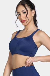 Zelocity High Impact Quick Dry Sports Bra - Medieval Blue — thumbnail 5